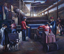 Middle Youth Painter Original Characters Stories Rural Factory Scene Large Oil Painting Original Work Brick Kiln Factory
