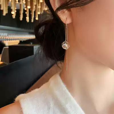 Korean ear refining female long tassel earrings 2021 New Tide Net red ear needle Sterling Silver Silver Needle earrings temperament earrings
