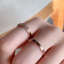 South Koreas 2-piece set does not fade titanium steel ring female 2022 new ins tide light luxury niche design exquisite index finger ring