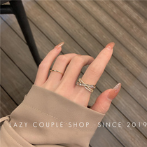 Korean advanced sense light luxury ring 2021 cold wind niche design simple fashion personality Super Flash opening female