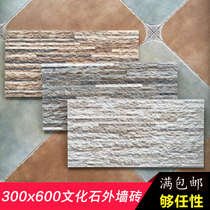 300x600 cultural fossils courtyard garden wall tiles balcony wall tiles open air sun protection crack resistance Villa wall tiles