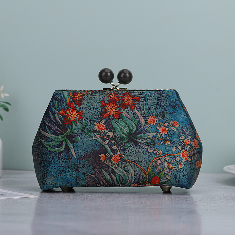 413# Color bead mouth gold bag coin purse imitation xiangyun yarn diagonal material bag special price non-finished product