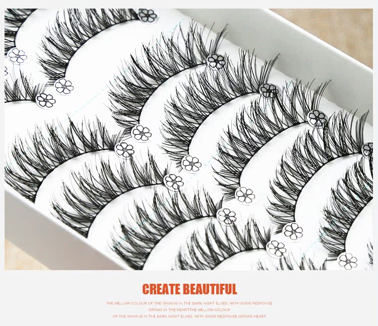 Dứa chị 226 chữ thập thân cây bông thực tế tự nhiên dày handmade lông mi giả AK dễ thương đầy đủ 3 tặng 1 mi giả từng sợi