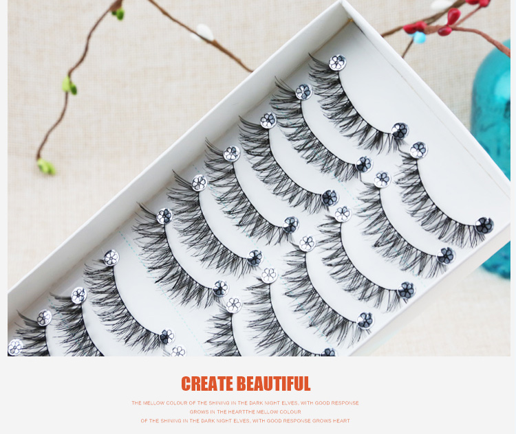 Dứa chị 226 chữ thập thân cây bông thực tế tự nhiên dày handmade lông mi giả AK dễ thương đầy đủ 3 tặng 1 mi giả từng sợi