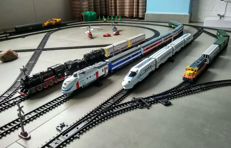 Realistic toy railed, electric train model for boys