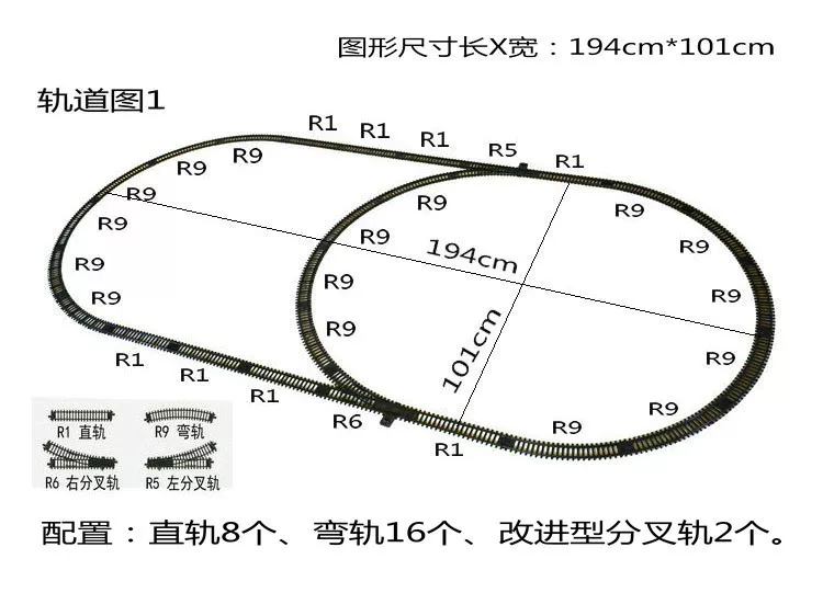 Realistic toy railed, electric train model for boys
