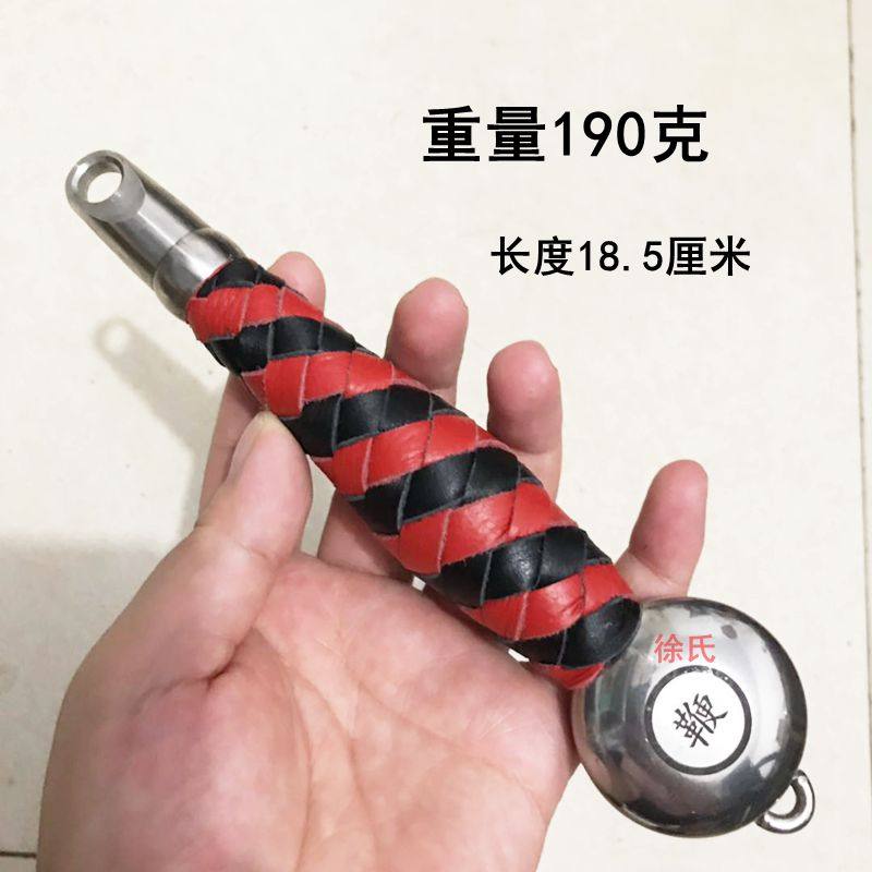 Leather woven flat pot handle lettering fish eye unicorn whip diamond-shaped stainless steel whip fitness handle handshake send ear