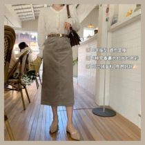 Pumpkin Valley Senqi Bookstore skirt ~ Corduroy a-shaped skirt female autumn and winter retro slim skirt Q0067