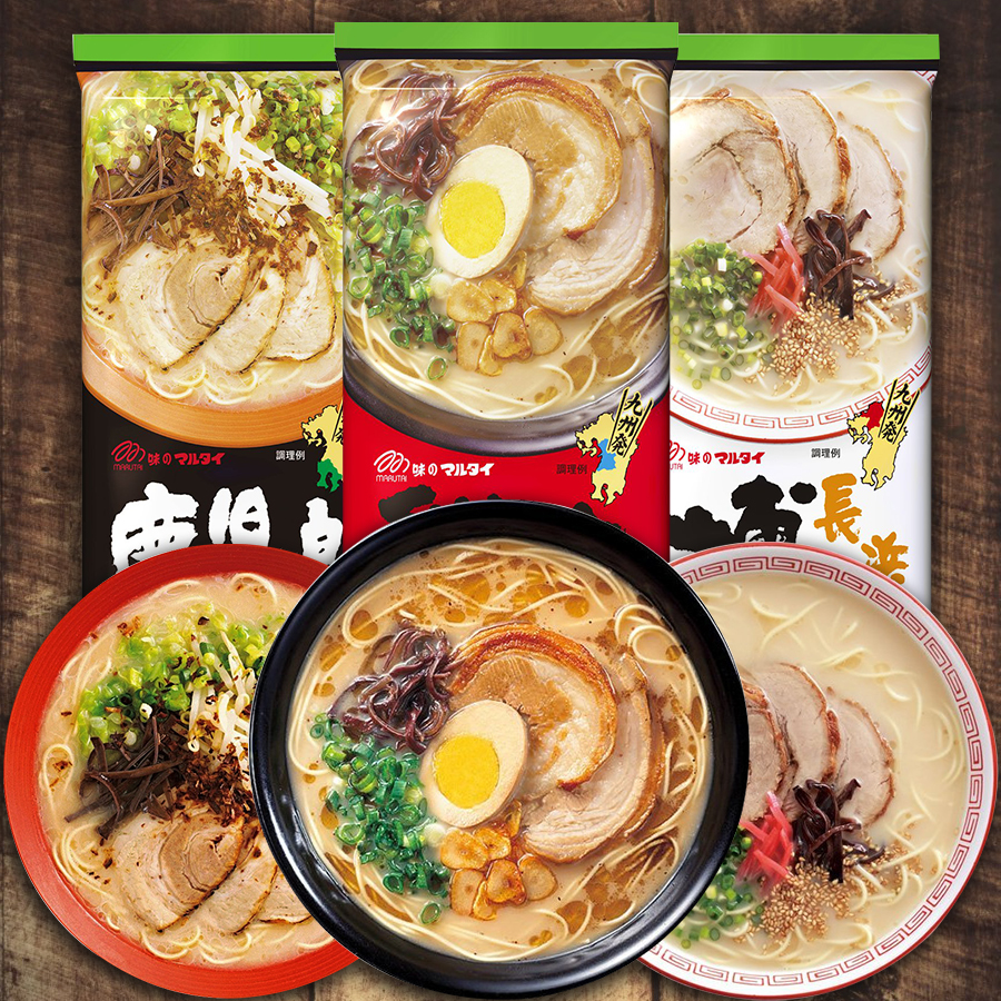 3 bags of Japanese imported MARUTA Ramen Kumamoto Black garlic oil Pork bone soup Instant noodles Instant noodles