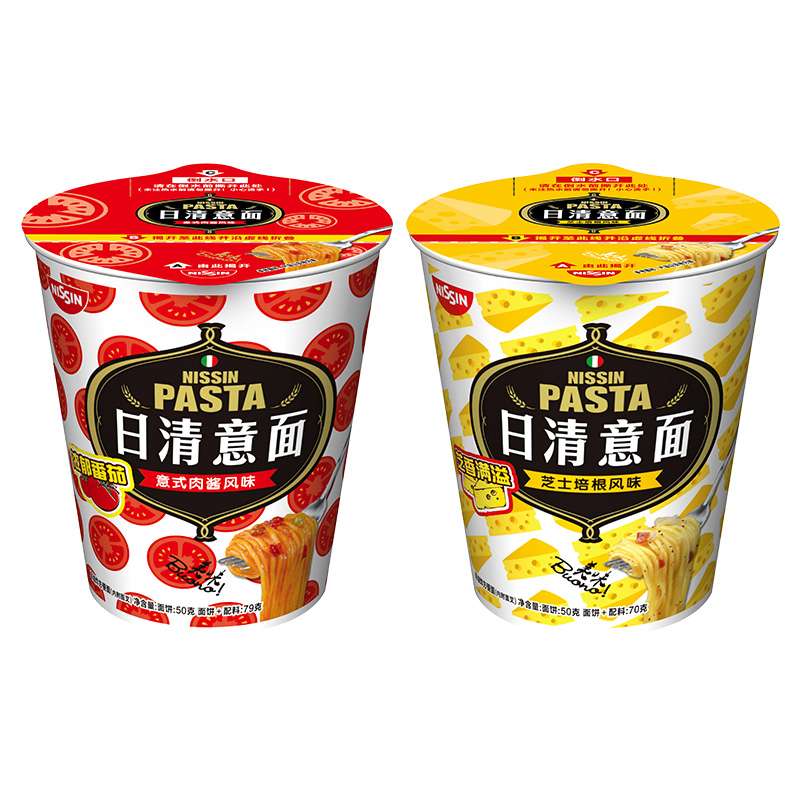 NISSIN Day clear Italian pasta sauce flavored cheesebacon flavored pasta mixed pasta the pasta to the pasta.