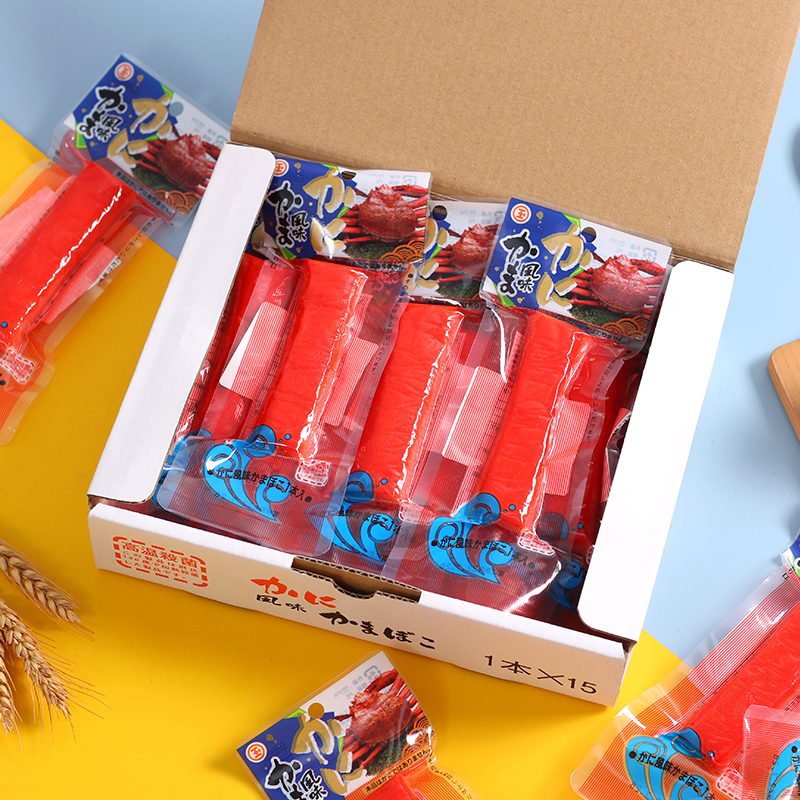 Japan imported snacks Wanyu crab willow crab meat stick ready-to-eat Hokkaido long-legged crab fish meat roll sushi 15 whole box