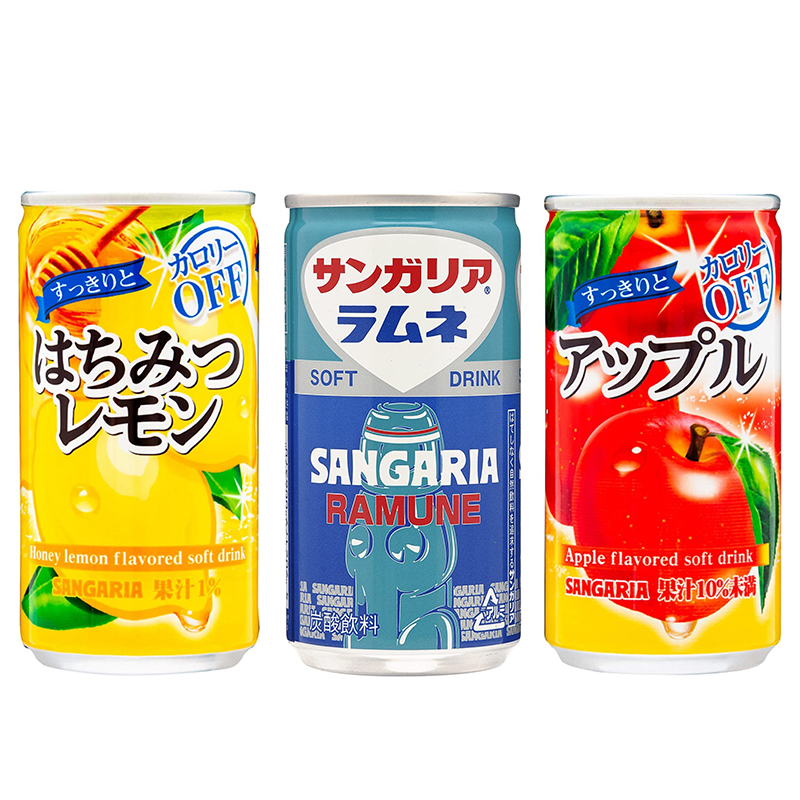 Japan's original imported SANGARIA Sanjiali lemon apple juice bozi carbonated soft drinks summer drinks