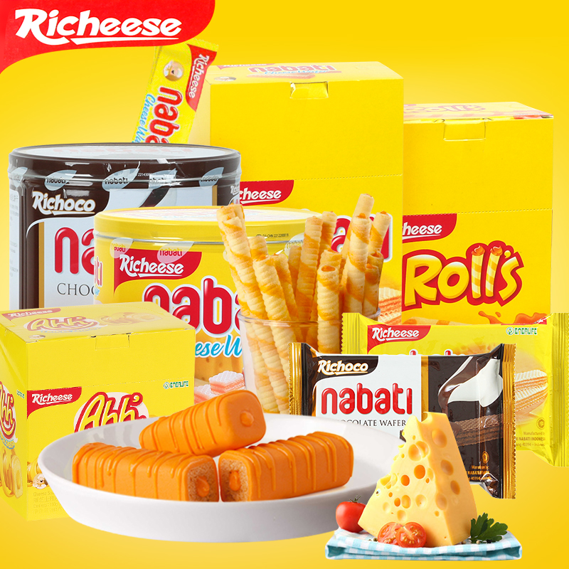 Indonesia imports the snacks Napoli Imperii Cheese Cheese Chocolate Weihua Sandwich Cake simply Egg Roll Box Dress Gift