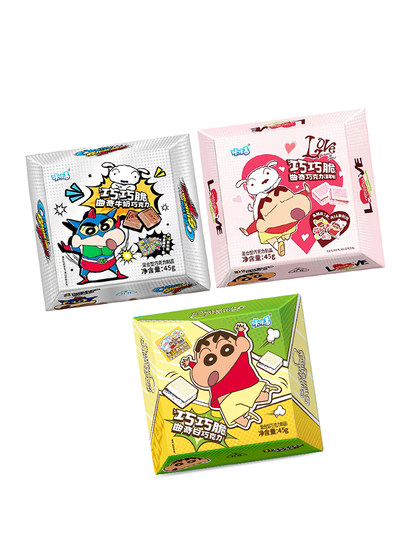 咔咔番巧巧脆蜡笔小新白巧克力曲奇夹心可可脂联名零食送女友礼物