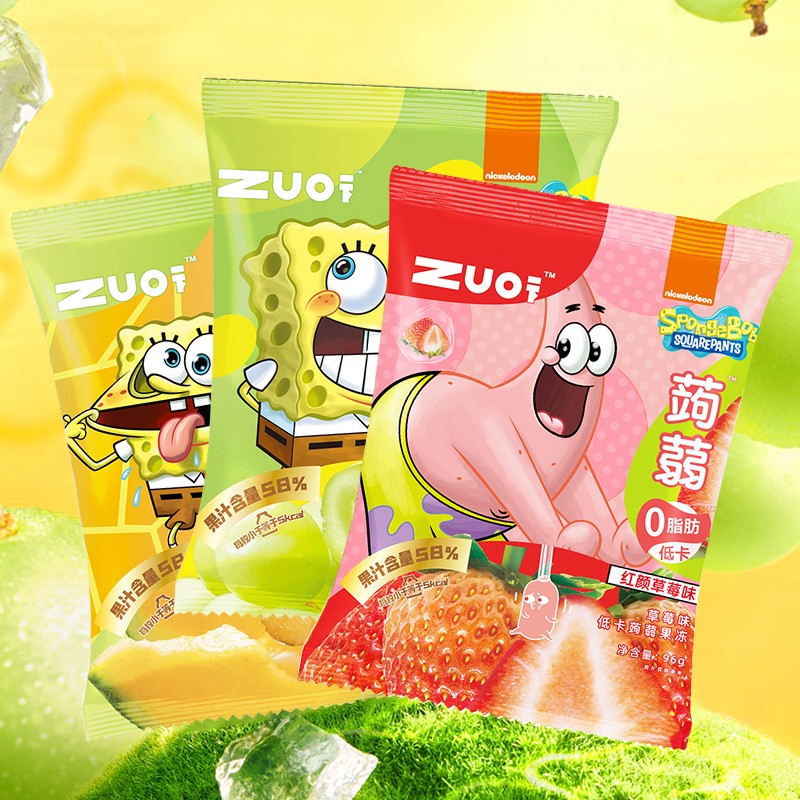 zuo a bit of jelly sponge baby joint low carb chorexe zero food Suction Jelly Peach Green Ti Strawberry Taste Juice