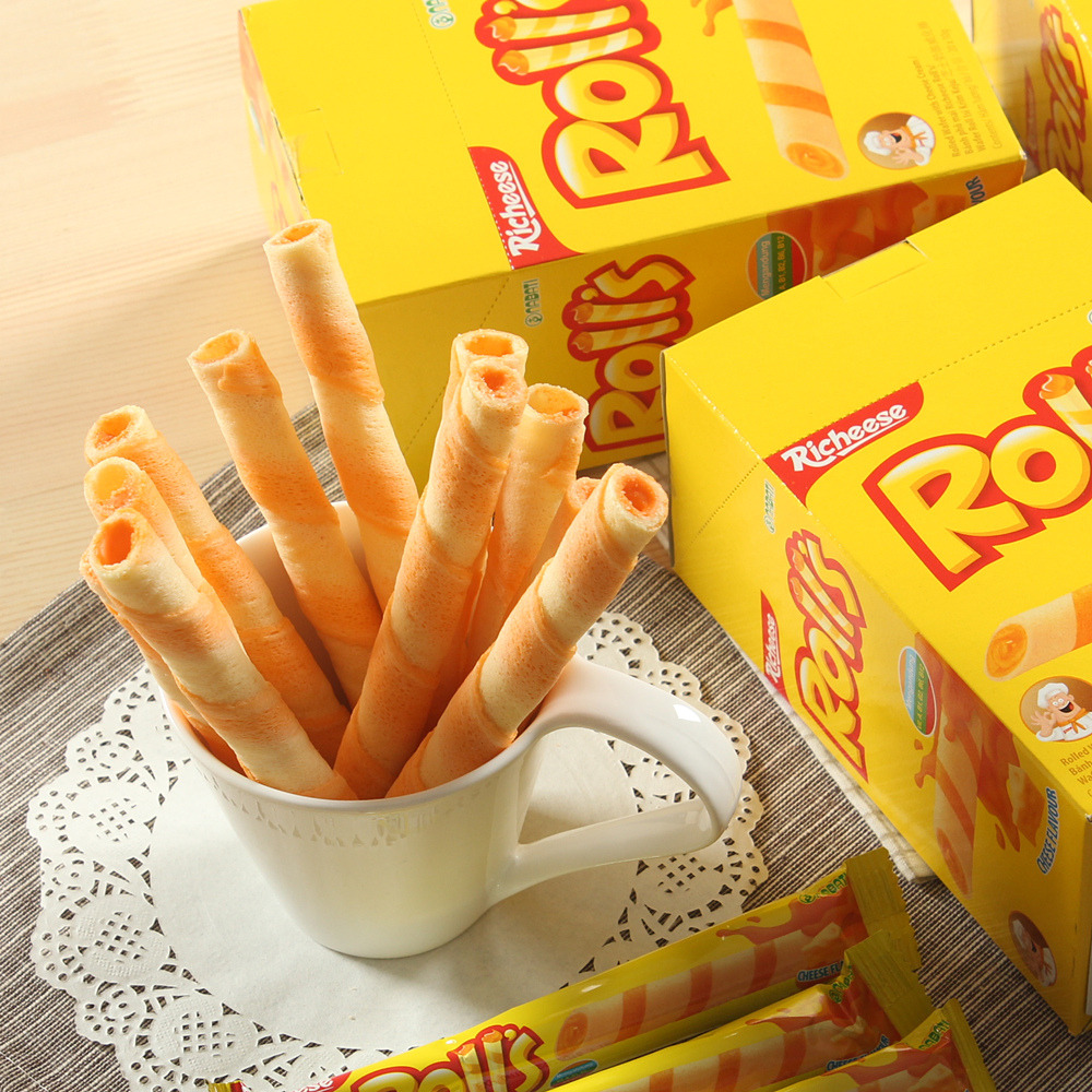 Indonesian imports of zero food Licheese Richeese Napoli Cheese Egg Rolls Cookies Cheese Taste Egg Rolls 180g
