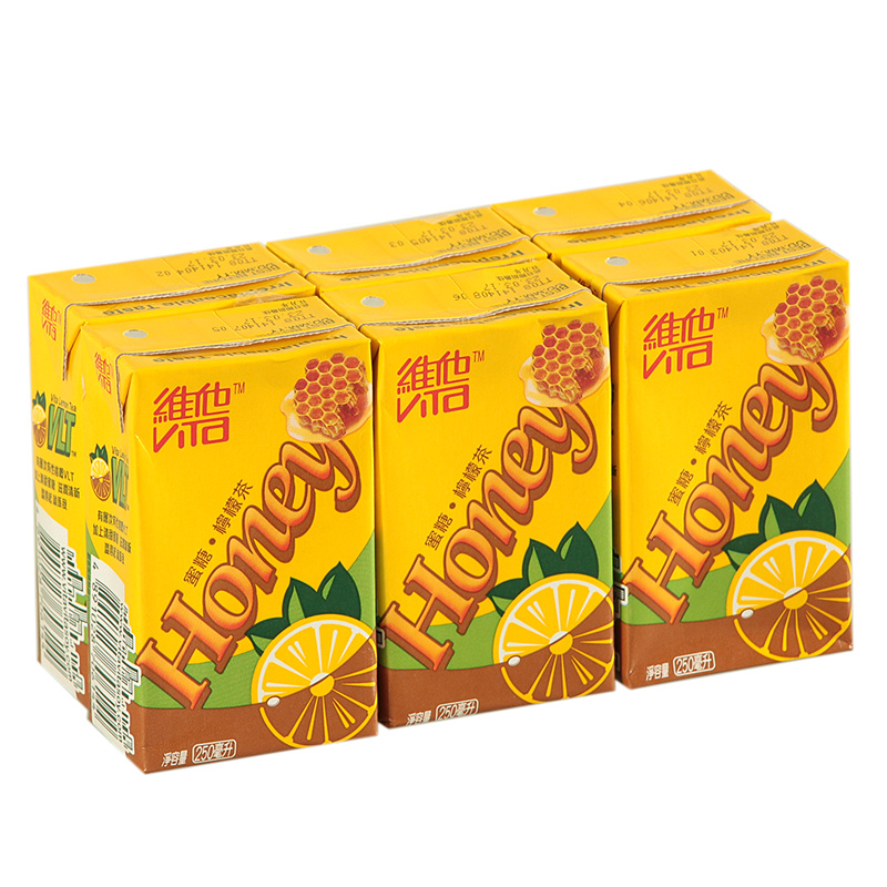 Hong Kong imported drink Vita Vita Honey Lemon Tea Drink Lemon Tea Refreshing Yishen 250ml*6 boxes