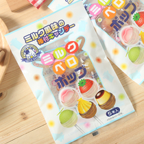 Japan imported snack Akiyama assorted fruit pudding lollipop 50g five flavors fruit candy