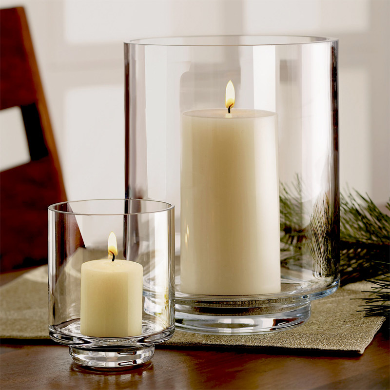 Candlestick fittings transparent glass wind-proof lights European style simple candlelight cup romantic candlelight dinner wedding decoration