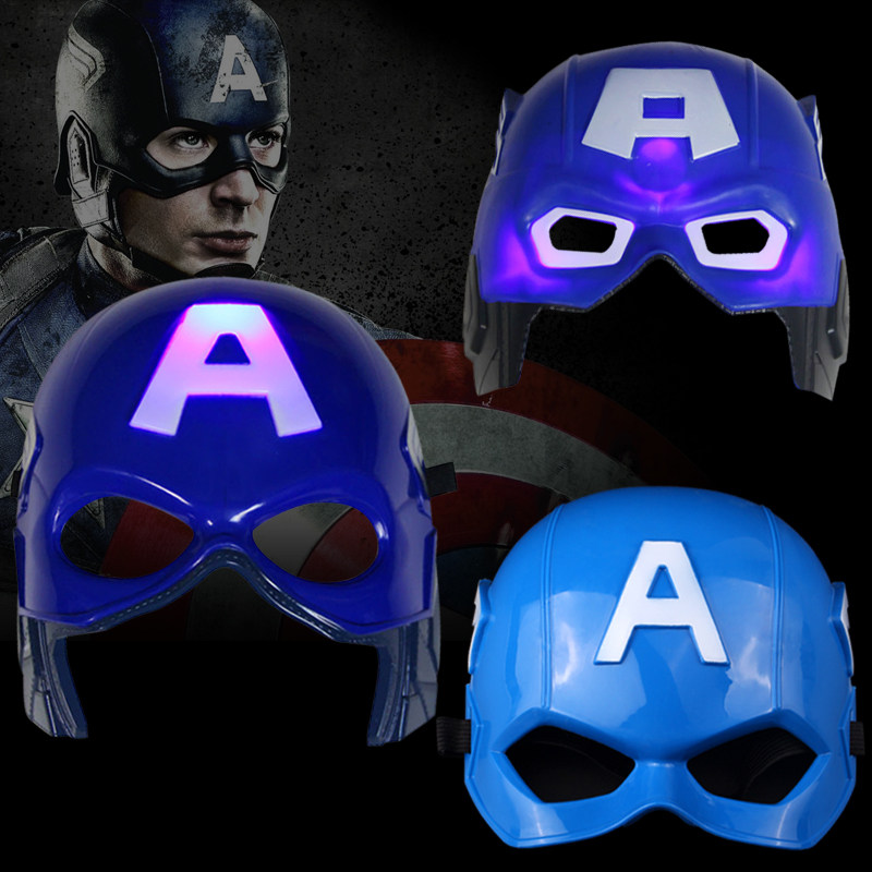 Halloween Mask Ghost Festival Mask Children's Performance Anime Cartoon Toys Glow With Lights Captain America