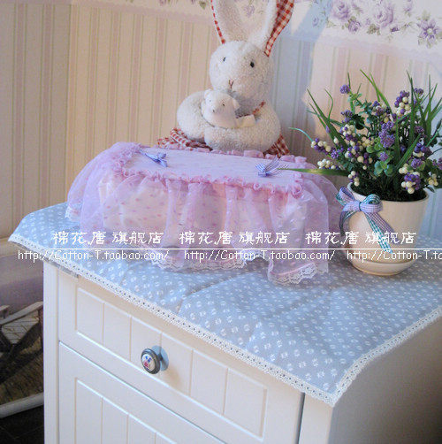 Original small lace bedside table cover cloth cover pastoral cloth tablecloth cotton coffee table tablecloth can be customized