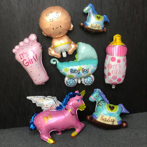 Large Pegasus Trojan balloon decoration full moon baby room bottle foot girl hundred days decoration Balloon decoration Whale