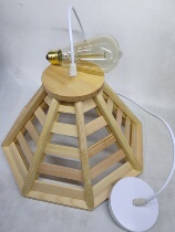 Restaurant chandelier bar ceiling lamp small chandelier solid wood chandelier lampshade art style