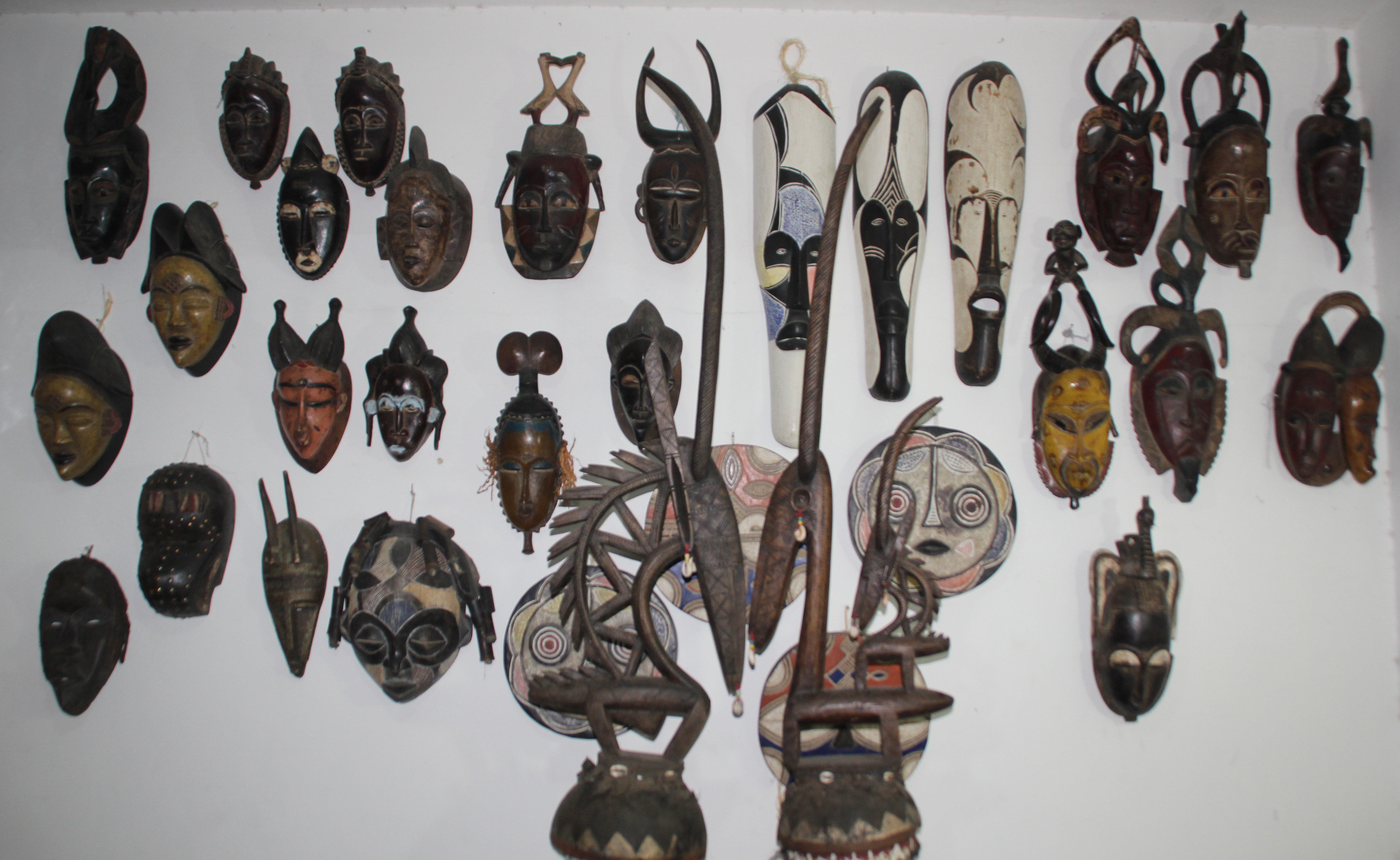 Antique masks of the various tribes in Africa