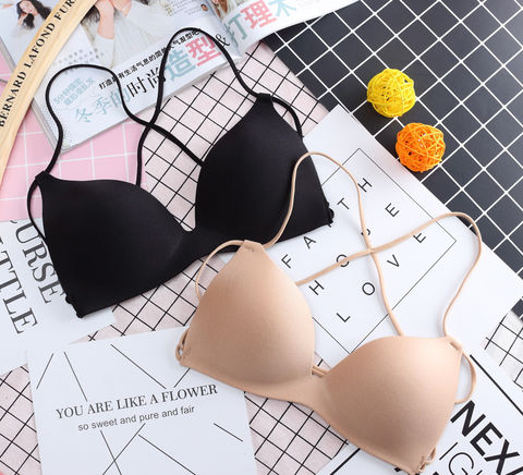2017 bikini làm đẹp trở lại liền mạch không có đồ lót không dây đeo chéo tam giác gợi cảm áo ngực phụ nữ trẻ áo nịt ngực