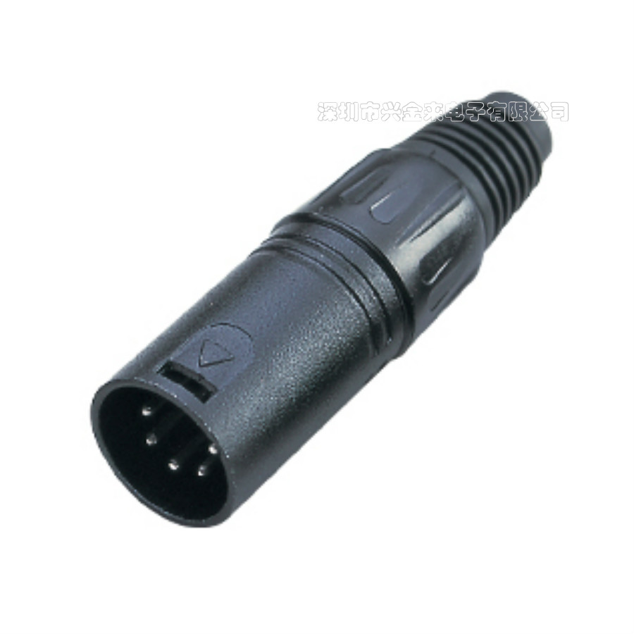 New stock Five Core Cannon Male Head Efficacy Mic plug 5Pin Cannon plug XLR Audio plug black