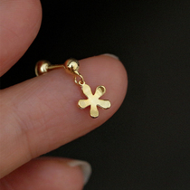 Screw fastener small fresh flower nourishing ear piercings s925 sterling silver earrings gold earbones earrings earrings women sleep free