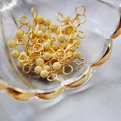 Small Z excellent original Joker basic gold bag cute golden frosted round bean ear needle for men and women ear bone nails