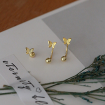 Screw fastening butterfly back hanging stud stud stud s925 sterling silver nursing ear piercings small delicate womens earrings sleep free