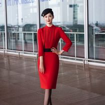 Sichuan Airlines stewardess uniform professional suit high-end work clothes royal sister style professional wear chili aviation dress women