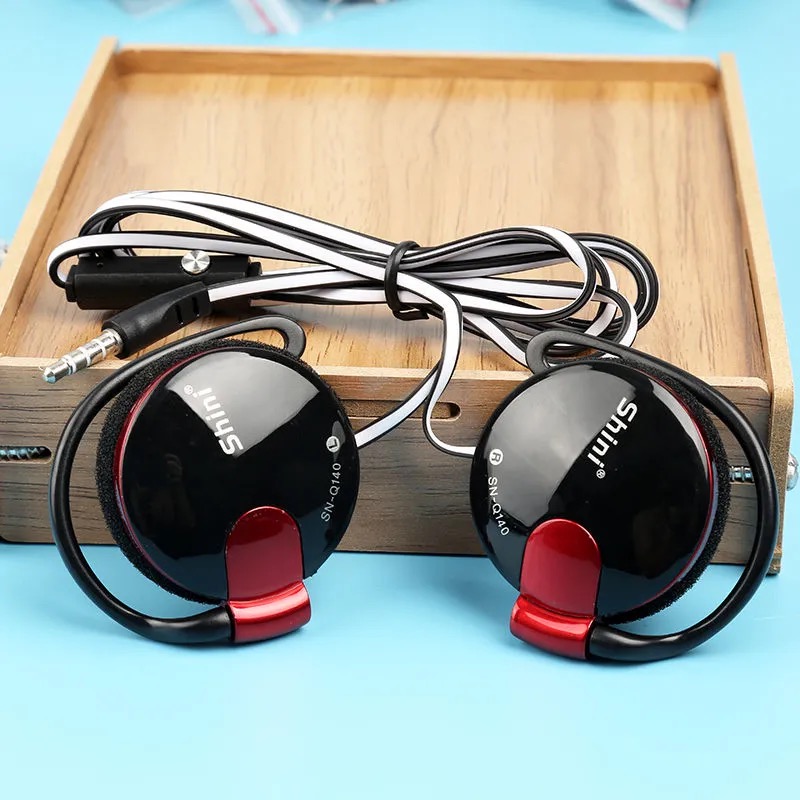 Ear-hanging headphones with wheat-heavy bass surround line control ear hanging common mobile phone computer sports K song call ear