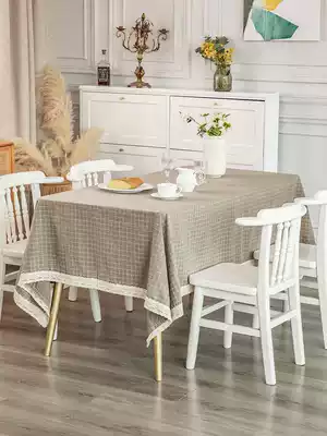 Pastoral cotton and linen tablecloth Small fresh fabric Dining table cloth Rectangular square coffee table tablecloth Simple modern cover towel
