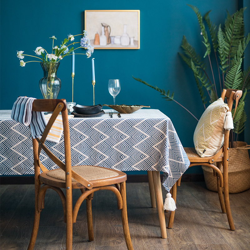 modern simple tablecloth nordic cotton linen cloth japanese table cloth rectangular household tea table mat round table cloth