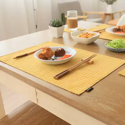 Japanese hipster cotton linen student placemats Primary School coasters double fabric tableware table mats lunch mats