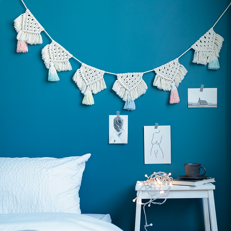 Hand-woven tapestry dormitory renovation ins hanging cloth Nordic bedside flag Bohemian wall hanging hostel decoration