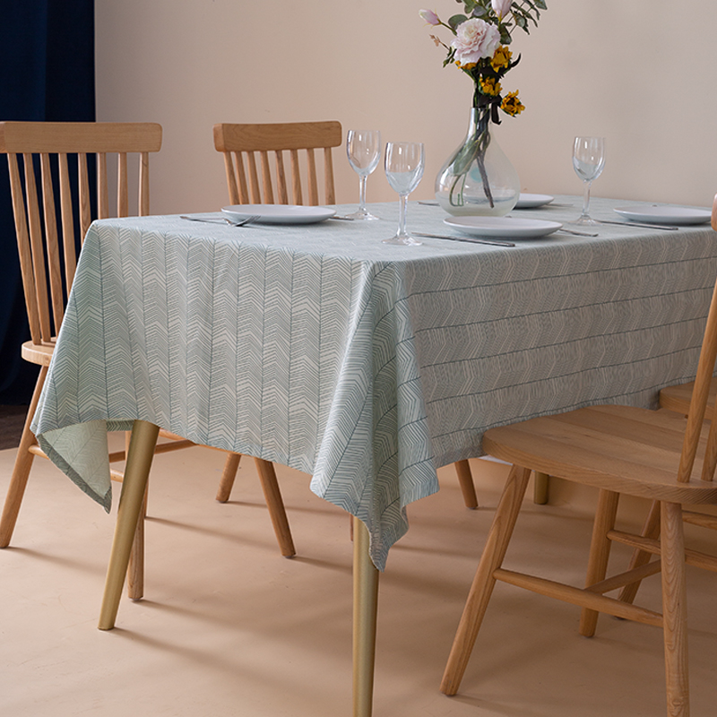 Nordic modern minimal water-proof table cloth cotton printed cotton tablecloth rectangular household pure color table mat