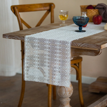 Table flag Nordic lace white modern minimalist tea table cloth upscale strip tea cushion tea table Flag cover towels