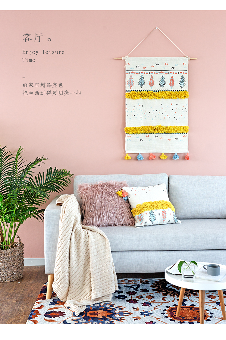 vải nền treo tường vải che ký túc xá trang trí ins thảm thêu dệt gió quốc gia trang trí phòng B & B vải giường - Tapestry tham treo tuong