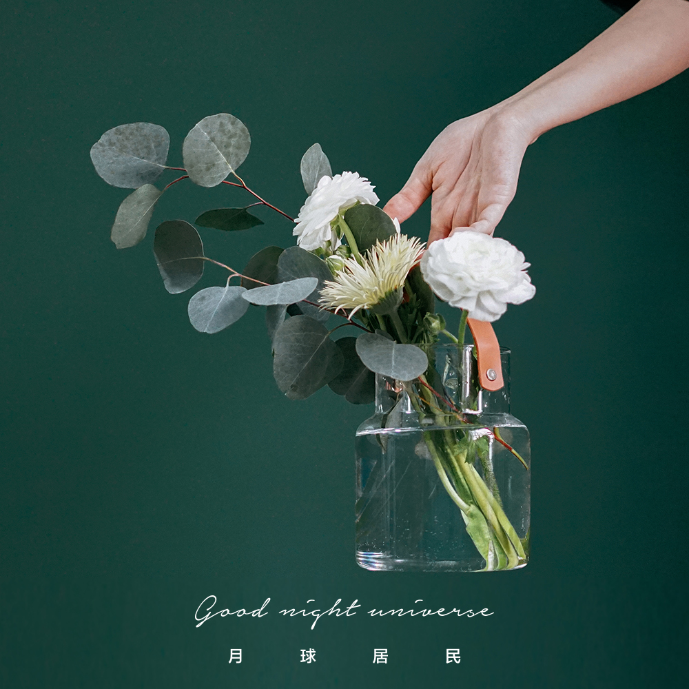 (Moon Resident) Nordic glass leather hand-held vase candle transparent simple flower arrangement art ins simple