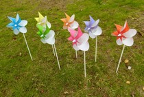 22CM six-leaf windmill toy plastic windmill holiday kindergarten garden decoration windmill 7 colors new