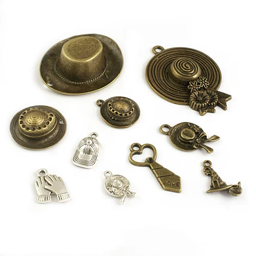 Ретро металлические аксессуары, подвеска, джинсовая шапка, галстук, перчатки