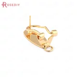 DIY Ювелирные аксессуары 22x8,5 мм Медный покрытие настоящего золотого пояса можно встать с серьгами (встроенный ушной зажим) 33715