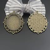 Ретро аксессуар, металлические стеклянные аксессуары, подвеска, с драгоценным камнем