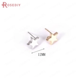 Аксессуар, медные аксессуары, платиновые серьги, DIY, 12мм