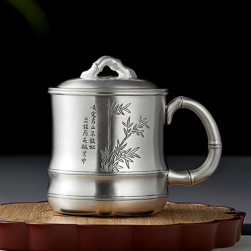 Silver Tea Cup Household increased male hand cylinder pure silver 999 McClick Cup thicker coffee cup to make tea set