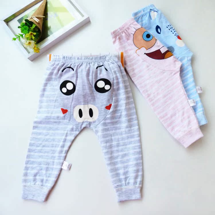 Bé lớn mông quần mùa hè nam giới và phụ nữ bé lớn pp harem quần cotton mỏng trẻ em chống muỗi điều hòa không khí ngủ quần dài